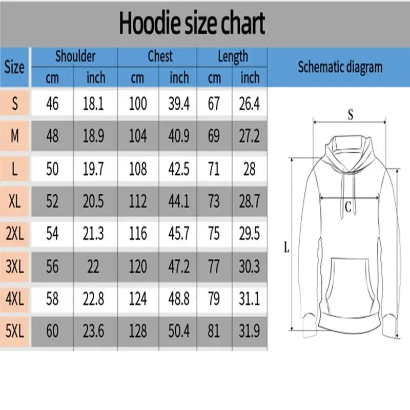 Printed Pattern Hoodie Men's - Loose Fit Sweatshirt Hoodie