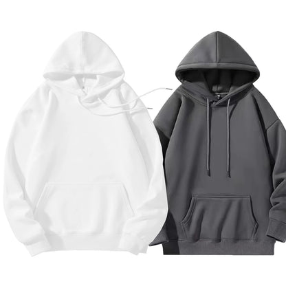 2-Pack Heavyweight Hoodie Set - 270g Fleece Zip-Up for Men & Women