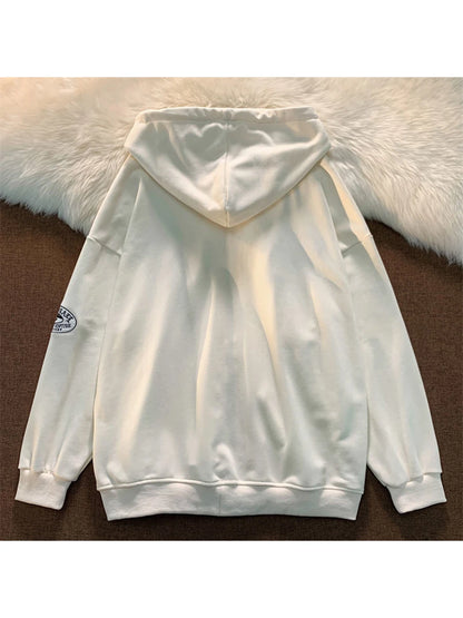 Women Patchwork Hoodie – Stylish Streetwear Cardigan with Pockets