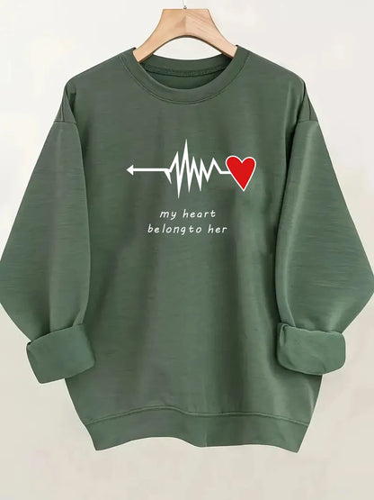 Christmas Printed Sweatshirt - Women's Festive Holiday Pullover