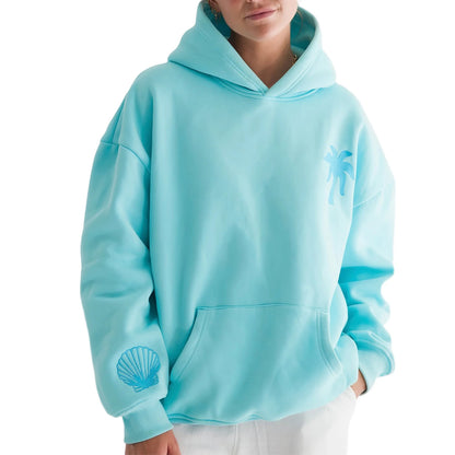 Boho Embroidered Hoodie – Long Sleeve Oversized Pullover for Women