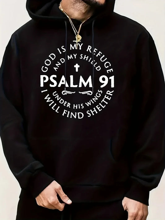 Solid Color Hoodie Men's - Loose Fit Pullover for Streetwear