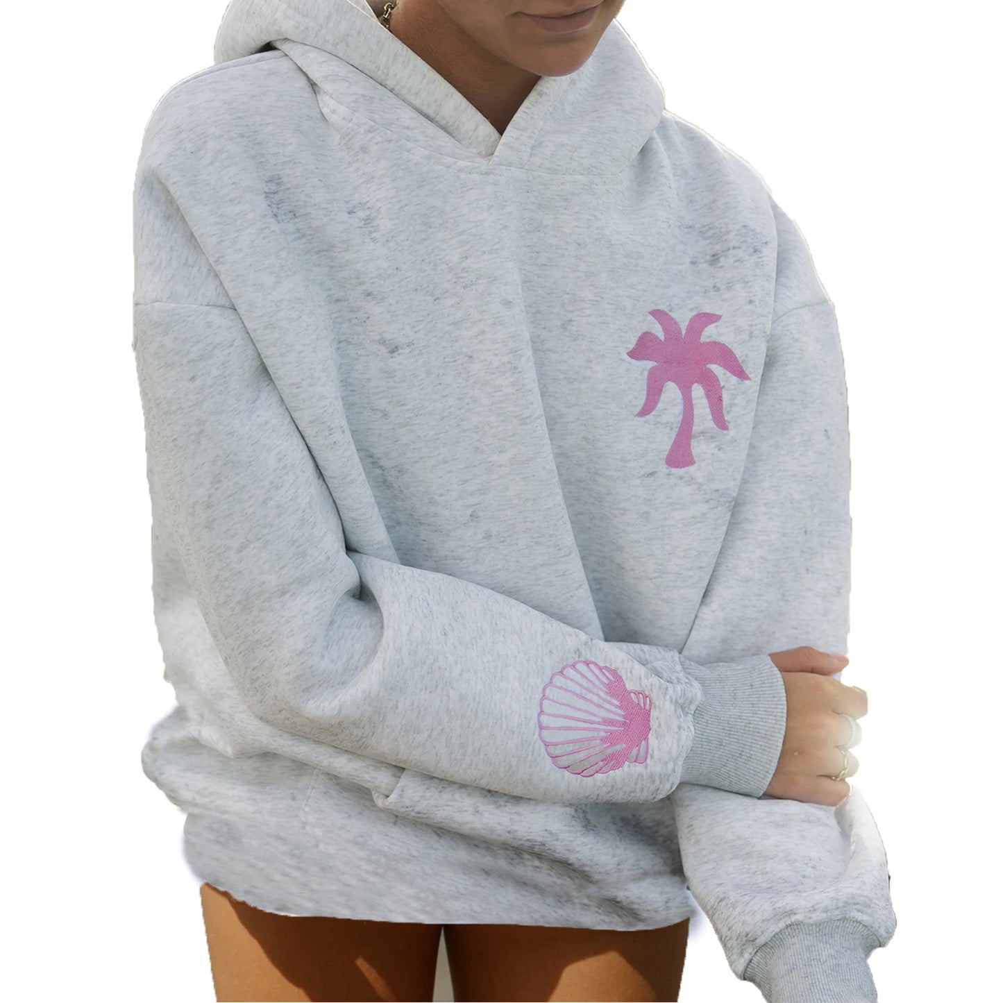 Boho Embroidered Hoodie – Long Sleeve Oversized Pullover for Women