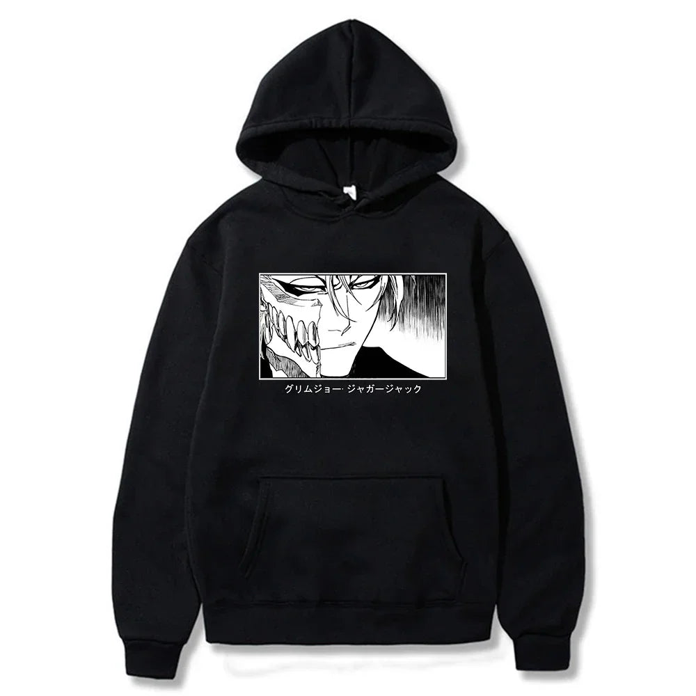 Men's black Bleach anime hoodie Ichigo Kurosaki graphic
