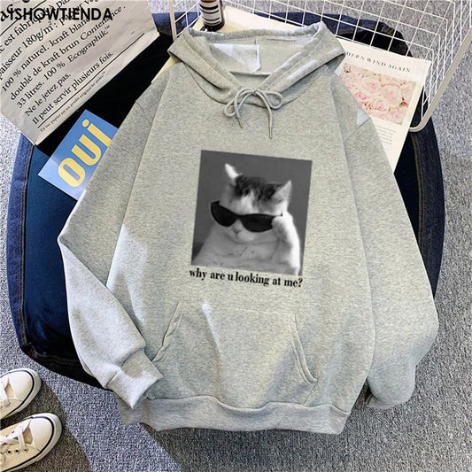 cartoon-print Harajuku hoodie for women – loose fit kawaii sweatshirt with front pocket | Soft autumn streetwear fashion