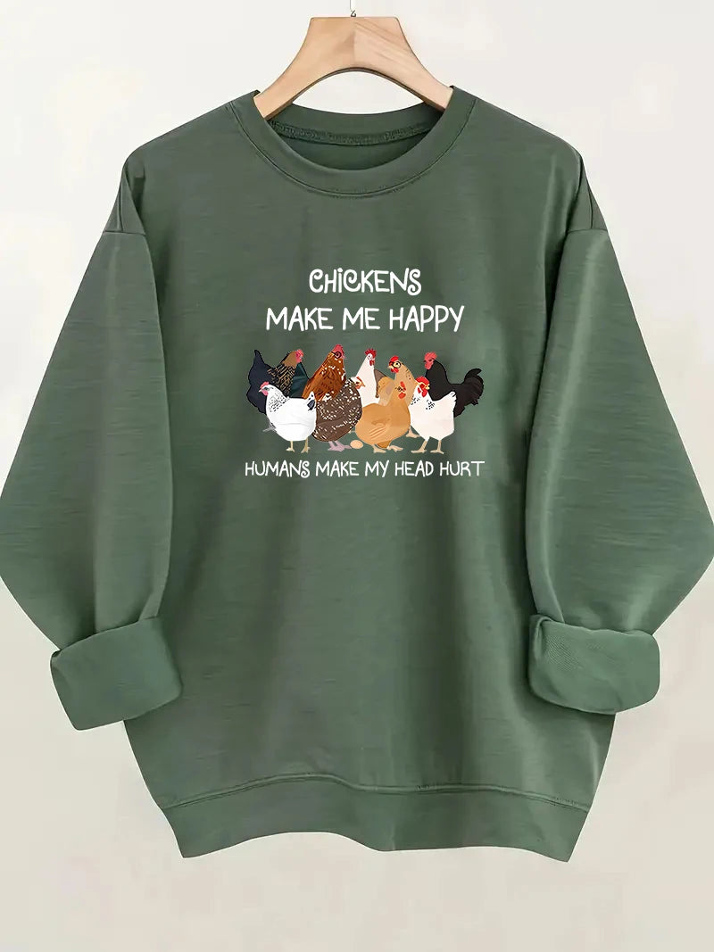 Christmas Printed Sweatshirt - Women's Festive Holiday Pullover
