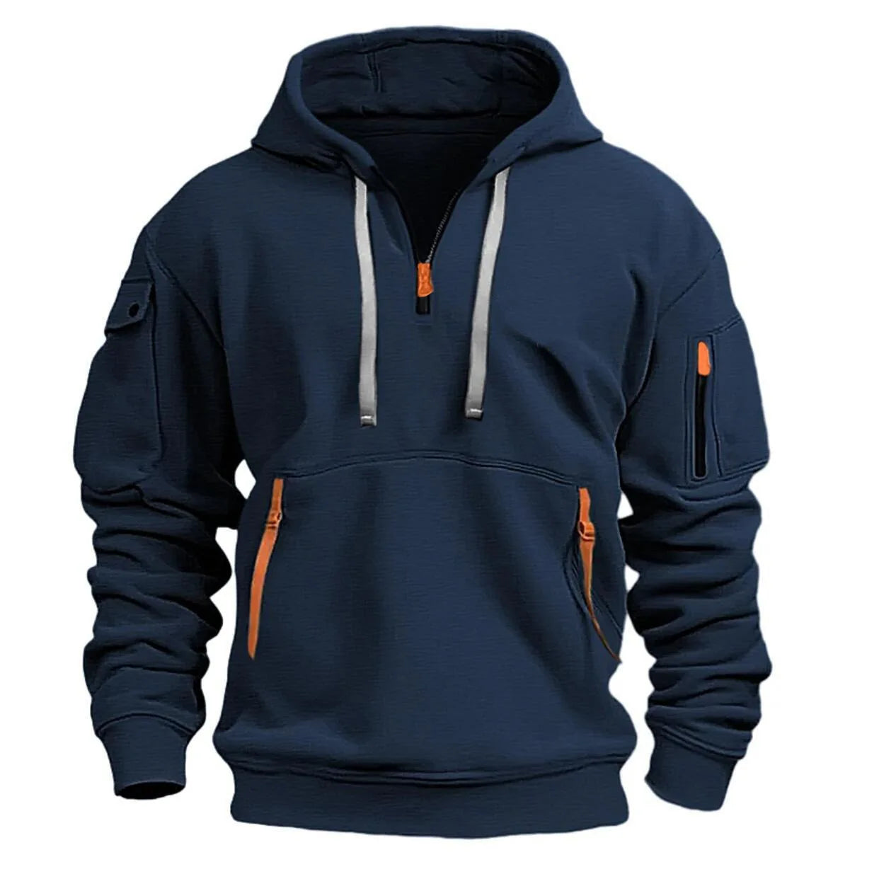 Multi-Pocket Zip Hoodie Men's - 2025 Utility Fleece Jacket
