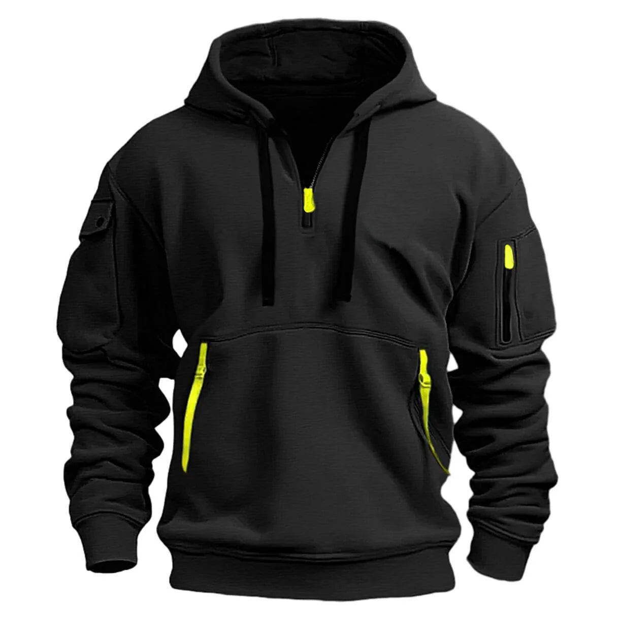 Multi-Pocket Zip Hoodie Men's - 2025 Utility Fleece Jacket