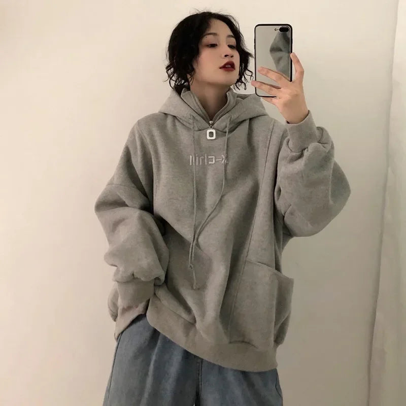 Oversized Hooded Sweater – Thick Winter-Ready Pullover for Women