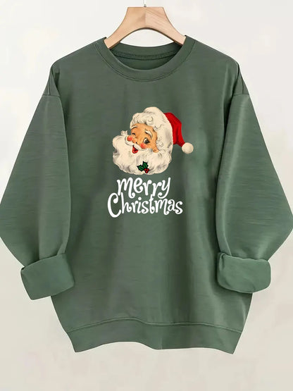 Christmas Printed Sweatshirt - Women's Festive Holiday Pullover