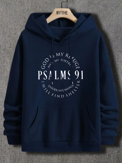 Solid Color Hoodie Men's - Loose Fit Pullover for Streetwear