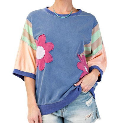 Women's Striped Pocket Tee – V-Neck Summer Casual T-Shirt