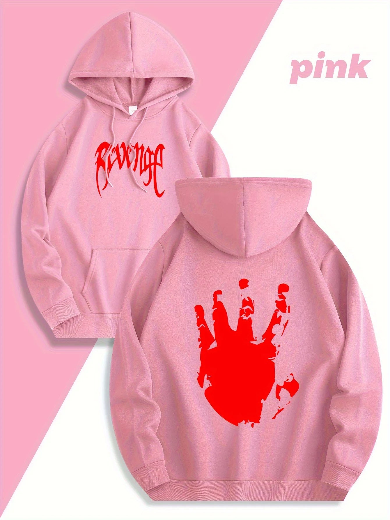 Printed Pattern Hoodie Men's - Loose Fit Sweatshirt Hoodie