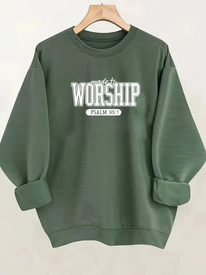 Christmas Printed Sweatshirt - Women's Festive Holiday Pullover