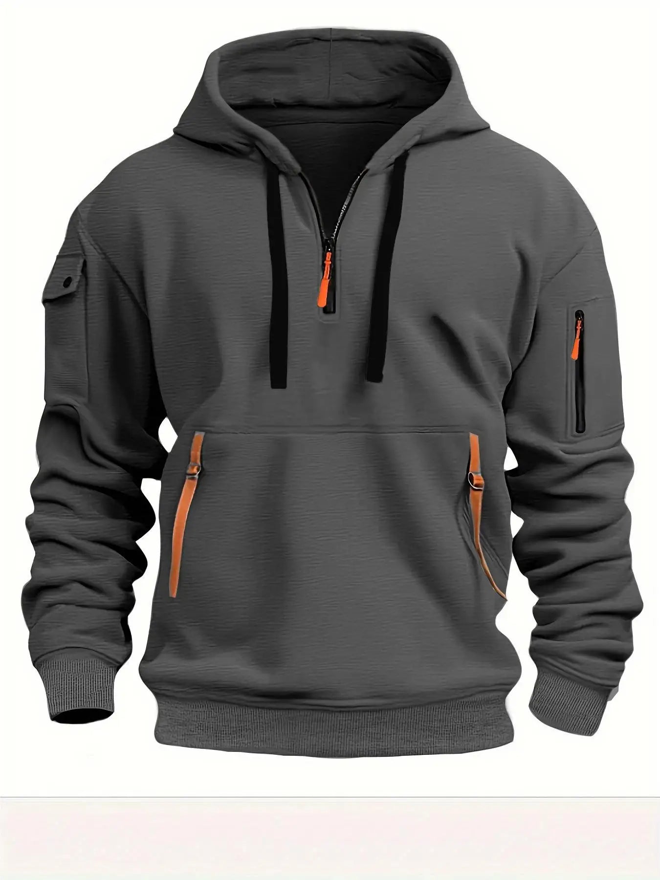 Multi-Pocket Zip Hoodie Men's - 2025 Utility Fleece Jacket