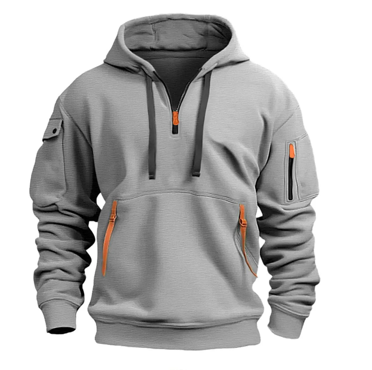 Multi-Pocket Zip Hoodie Men's - 2025 Utility Fleece Jacket