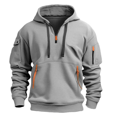 Multi-Pocket Zip Hoodie Men's - 2025 Utility Fleece Jacket