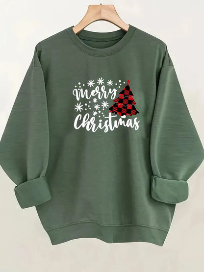 Christmas Printed Sweatshirt - Women's Festive Holiday Pullover