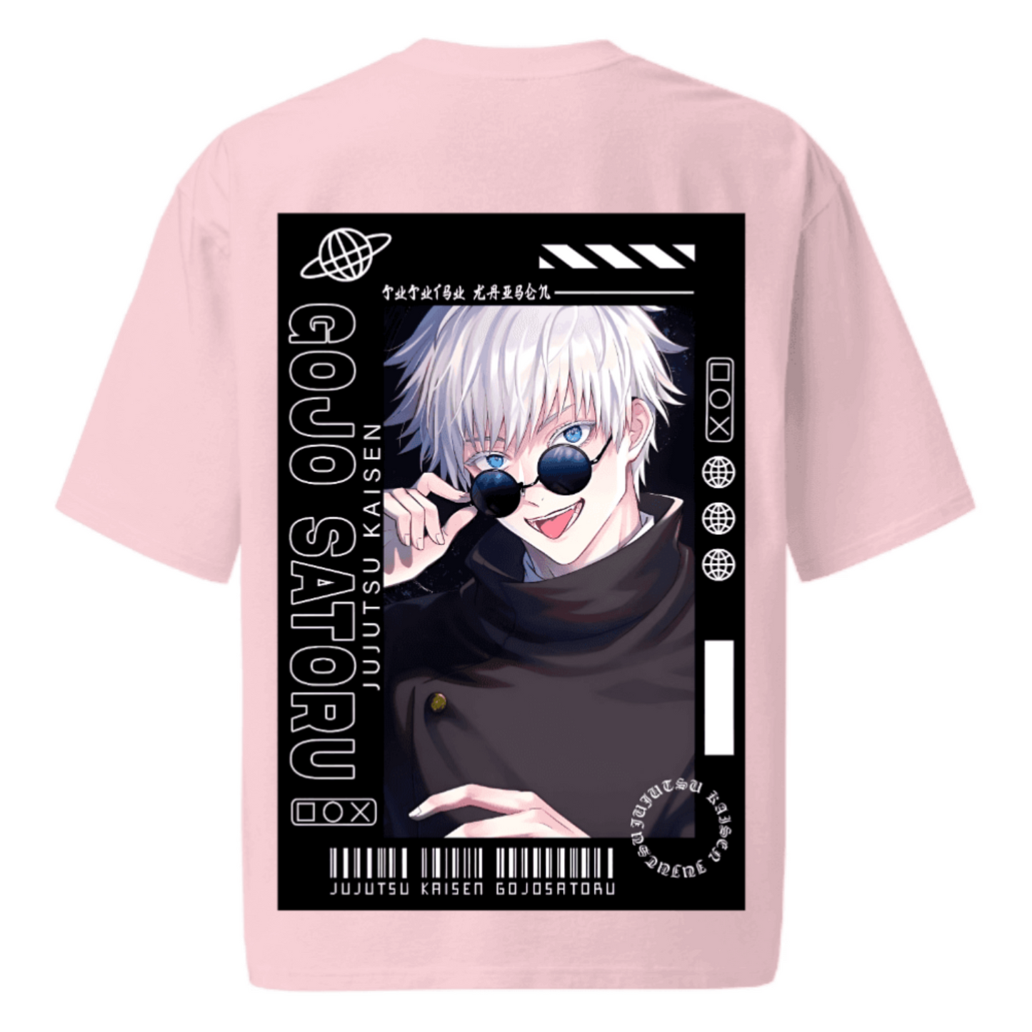 Satoru Gojo Oversized French Terry T-Shirt 240 GSM Unisex Premium Anime Streetwear