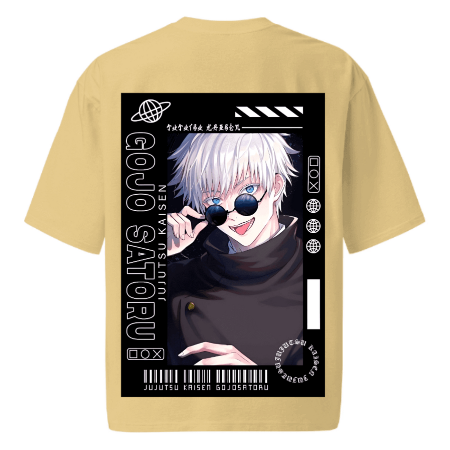 Satoru Gojo Oversized French Terry T-Shirt 240 GSM Unisex Premium Anime Streetwear