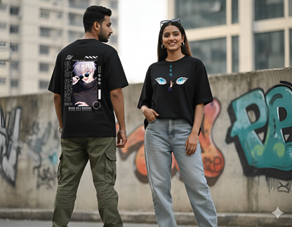 Satoru Gojo Oversized French Terry T-Shirt 240 GSM Unisex Premium Anime Streetwear