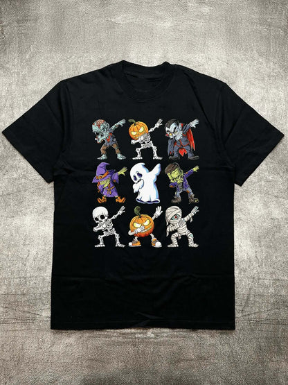 Halloween t-shirt cartoon character graphic tee men's shirt