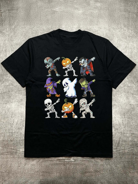 Halloween t-shirt cartoon character graphic tee men's shirt