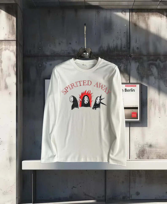 spirited away anime t-shirt, long sleeve tee men's cotton t-shirt 