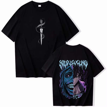 Solo Leveling anime graphic t-shirt men streetwear