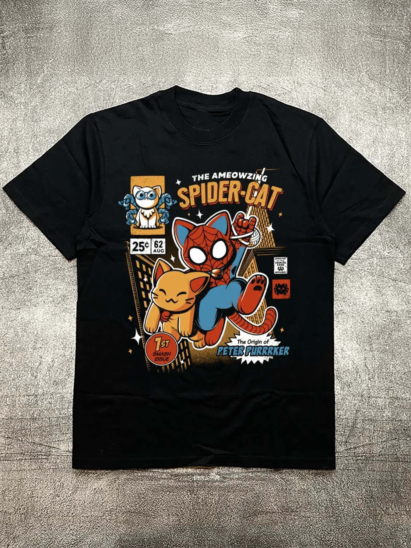 Funny cat superhero shirt with viral internet meme print